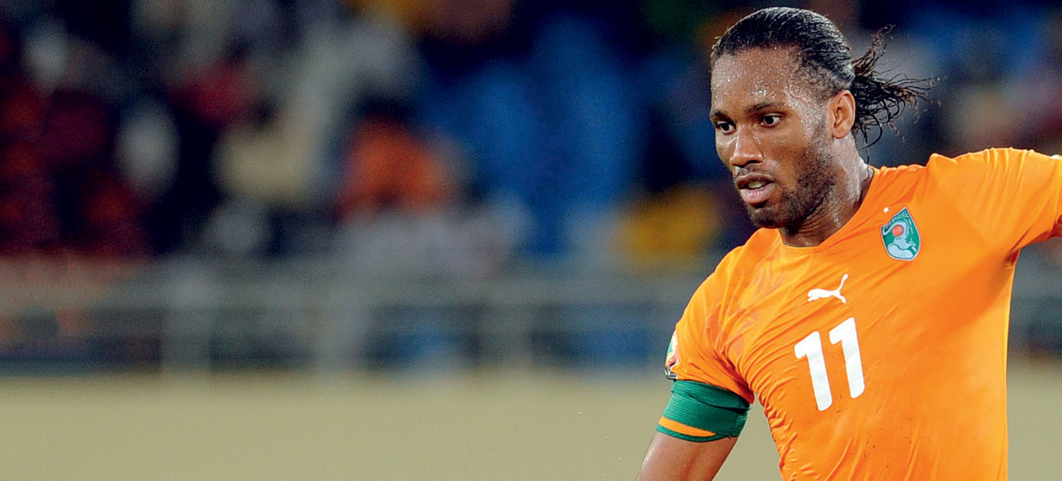 La star de football, Didier Drogba.