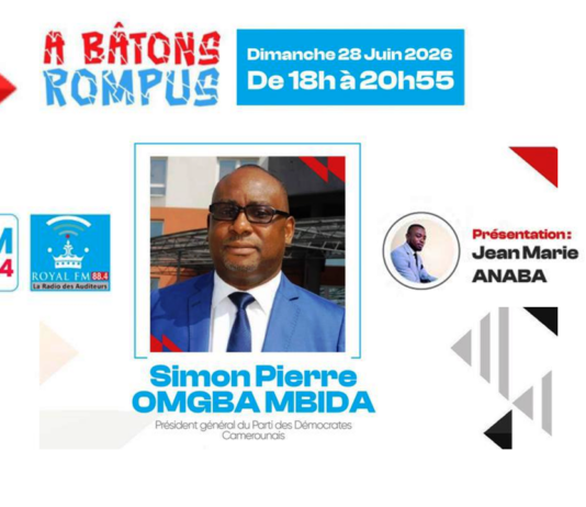 Rendez-vous média : Simon Pierre Omgba Mbida, nouveau président du PDC, face aux questions de Jean Marie Anaba dans « À Bâtons Rompus » sur Royal FM