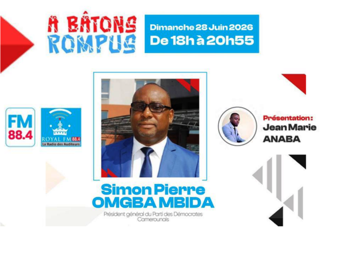 Rendez-vous média : Simon Pierre Omgba Mbida, nouveau président du PDC, face aux questions de Jean Marie Anaba dans « À Bâtons Rompus » sur Royal FM