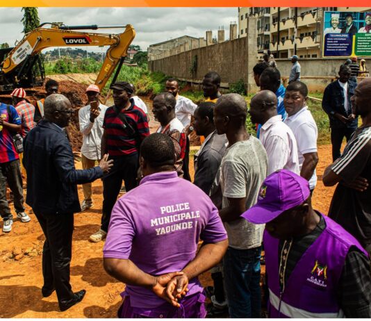 Au Cameroun, le Maire Yaoundé Ier Jean Marie Abouna lance la construction d’un ouvrage de franchissement à Olembé