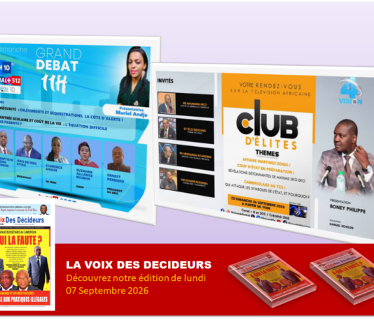 Télévision : deux grands débats politiques et sociaux donnent rendez-vous aux Camerounais ce dimanche sur CAM 10 et Vision 4